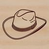 Western Headgear Icon A traditional cowboy hat with a wide brim and high crown, designed as vector art.