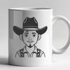 Western Design Vector Graphic A cowboy illustration in vector format, suitable for various digital applications.