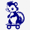 Cute Skunk on a Skateboard A cartoon skunk character riding a skateboard.