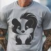 Wild Skunk SVG Design An SVG vector design featuring a realistic representation of a wild skunk animal.
