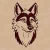 Beautiful Wolf Silhouette Clip Art A detailed illustration of a wolf's head with sharp features, suitable for vector design and cutting machine projects.