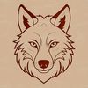 Close-up Wolf Face Illustration A close-up illustration of a wolf's head, suitable for various design applications.