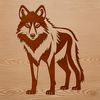 Gray Wolf Icon in Vector Format A free-standing digital representation of a gray wolf in vector format.