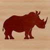 A detailed illustration of a rhinoceros in a vector design format.