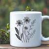 Free Wild Flower Digital Drawing In DXF For Free Download