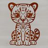 Stylized Feline Portrait A wild animal from the Americas, with a thick coat and large eyes, depicted in a stylized vector format.