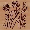 A colorful illustration of a single wild flower with delicate petals and a stem, suitable for vector art projects.