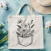 Floral Pocket Vector Art Vector illustration of a flower pocket design with detailed floral patterns.