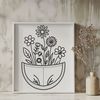 Stylized Floral Pattern in a Pocket Shape A floral design featuring a stylized flower in a pocket shape.