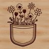Beautiful Wildflower SVG Clipart A simple floral design with a flower pocket, ideal for digital cutting machines and laser cutters.