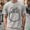 Free Vector Pocket Art Illustration An illustration of a floral pocket design with intricate details.