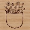 Floral Pocket Template Design A floral design with a pocket-shaped template, ideal for vector art projects.