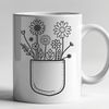 Colorful Floral Pocket Illustration A colorful illustration of a flower pocket with intricate details and realistic texture.