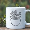 Intricate Wildflower Pocket Vector Art A vector design featuring a delicate flower-shaped pocket with intricate details.