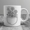 Hand-Drawn Flower Pouch SVG A hand-drawn design featuring a flower pattern in a pocket shape, suitable for digital crafts and editing.