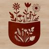 Beautiful wildflower embroidered pocket illustration A stylized illustration of a flower-adorned pocket, perfect for digital design projects.