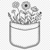 Wild Flower Pouch Design SVG An illustration of a wild flower-shaped pocket design suitable for digital cutting machines.