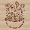 A stylized illustration of a floral pocket with intricate details, perfect for crafting and design projects.