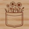 Beautiful Floral Pouch Illustration An illustration of a pocket with a floral design featuring a bouquet of wild flowers.