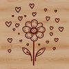 A single wild flower with intricate details and bold lines, suitable for use in digital designs.