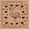 A vibrant pink flamingo bird with love hearts around it, designed for vector use.