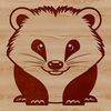 A vector illustration of a wild badger in a realistic style.