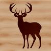 A simple vector illustration of a deer in silhouette form, suitable for various digital designs.