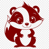 Wildlife Illustration Skunk SVG Vector Graphic A digital illustration of a skunk in vector format, suitable for cutting machines and laser cutters.