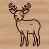 A simple line drawing of a wild animal, specifically a deer, suitable for vector graphics.