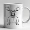Free Moose Clipart Vector Image Close-up illustration of a wild animal's head with antlers and fur texture.