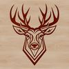 Deer Silhouette in Vector Format A detailed illustration of a deer's head, featuring realistic animal features and textures.