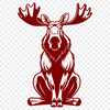 An editable vector graphic of a moose, suitable for various design applications.