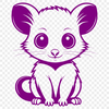 A detailed illustration of an opossum, suitable for vector designs and cutting machine stencils.