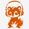 Wild Skunk Illustration with Headphones A detailed illustration of a wild skunk with headphones, created as a vector design.