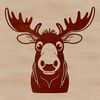 Illustrative graphic of a moose, a wild animal native to North America.