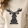 Forest Friend Vector Graphic A large, antlered North American wild animal standing in a forest clearing.