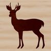 A simple deer silhouette vector image featuring the outline of a wild animal.