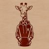 Tall Mammal Graphic A tall mammal with a long neck and spotted coat, characteristic of the African savanna.