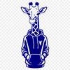 Giraffe Silhouette in Savannah Landscape A realistic illustration of a giraffe standing in a savannah environment.