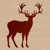 An isolated silhouette image of a wild deer, suitable for graphic design projects.