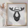 Simple Vector Moose Design for Crafting An illustration of a moose, a large wild animal native to North America, depicted in simple vector lines.
