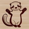 A stylized illustration of a wild otter, designed as vector art for digital use.