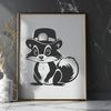 Cute Cartoon Skunk with Hat A cartoon skunk wearing a hat, depicted in vector format for easy customization.