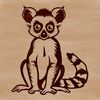 Lemur Silhouette in Tropical Jungle A detailed illustration of a lemur in its natural habitat, suitable for vector design and cutting machine applications.