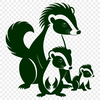 Wild Animal Skunk SVG Graphic A cartoon representation of a skunk with distinctive black and white markings.