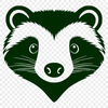 A detailed illustration of a wild badger's head, ideal for vector design and cutting machine projects.