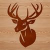 A simple illustration of a wild animal's head featuring a deer.