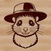 Cute Possum in a Chapeau A cartoon illustration of a possum wearing a hat, suitable for vector art and design.