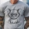 A cartoon illustration of a possum wearing glasses in a whimsical style.
