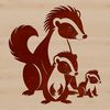 A simple illustration of a skunk animal, suitable for various design applications.